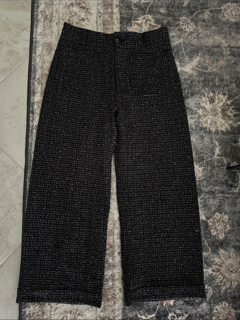 Anthropologie Maeve  Tweed The Colette Cropped Wide-Leg Pants